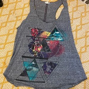 Eyeshadows grey tank top, large, good condition